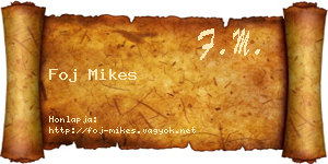 Foj Mikes névjegykártya